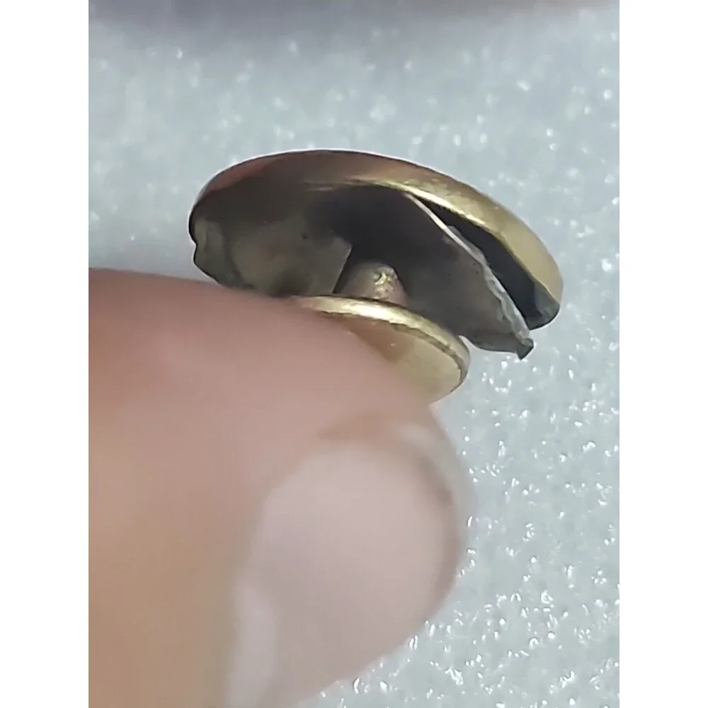 Vintage Brass Tone Etched Floral Metal Button ¾” Shank Art Nouveau Style - Picture 5 of 10